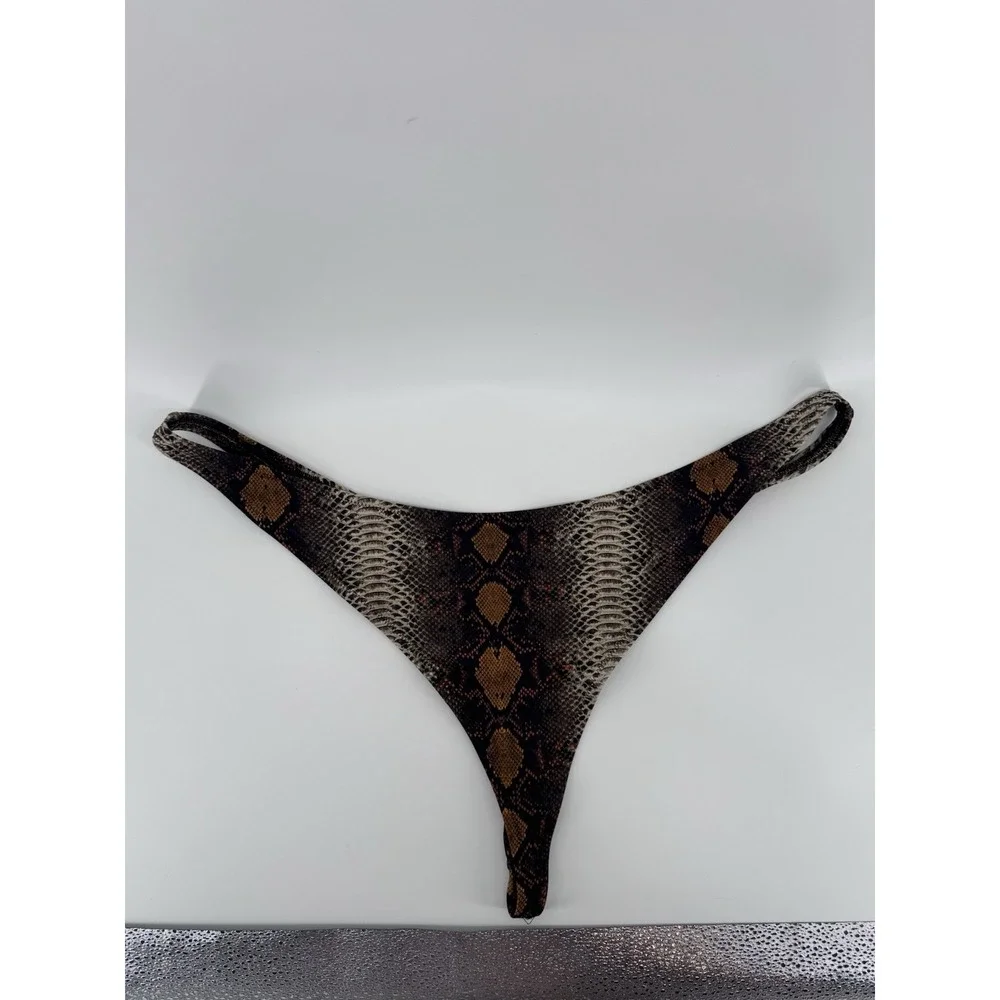 4X SKIMS Recycled Swim Thong Bikini Bottom  SW-THG-0782 Desert Snake Print